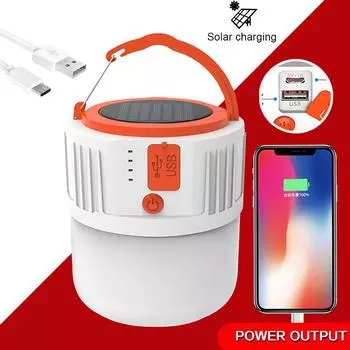 USB-зарядка на солнечной батарее, 42 лампы, энергосберегающая лампа, лампа для ночного рынка, мобильная уличная лампа для кемпинга, отключение электроэнергии, аварийная лампа 1PCS белый