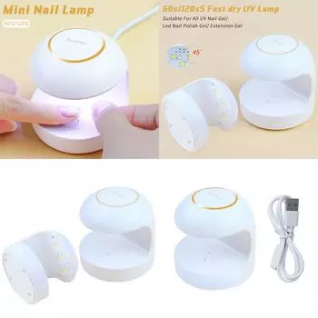USB зарядка УФ светодиодная лампа для ногтей 18 Вт светодиодная лампа для ногтей 5 ламп для сушки гель-лака для ногтей лампа для ногтей с таймером 60 с/120 розовый