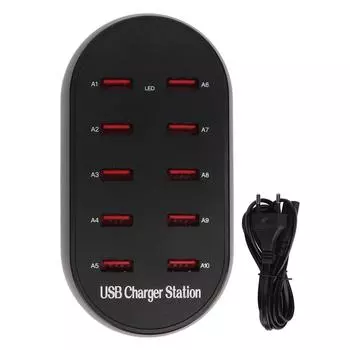 USB зарядная станция 10 портов небольшой настольный USB концентратор быстрой зарядки для отеля дома дорожная вилка