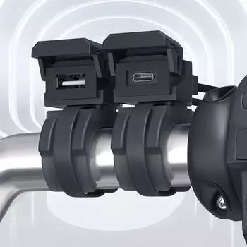 USB зарядное устройство для мотоцикла 2 в 1 водонепроницаемое быстрое зарядное USB зарядное устройство мотоцикл защитный порт зарядного устройства для планшета чёрный