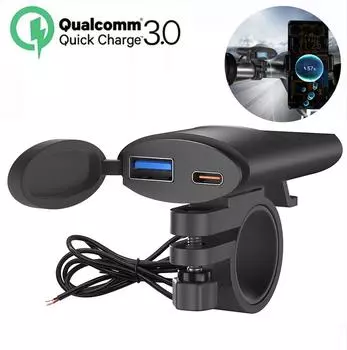 USB зарядное устройство для мотоцикла 30 Вт Тип C IP67 Водонепроницаемый GPS телефон зарядное устройство для yamaha bmw usb адаптер для f850gs r1200gs Аксессуары