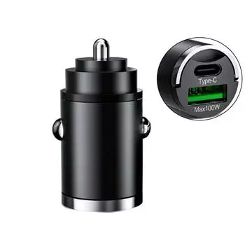 USB-зарядное устройство для телефона 100 Вт, тип C QC3.0, черное, быстрая зарядка, аксессуары для салона автомобиля