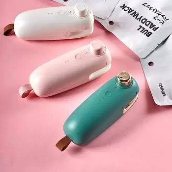 USB-зарядное устройство для запечатывания, ручное давление, портативная мини-машина для упаковки пластика, ручное вакуумное устройство для запечатывания пищевых продуктов розовый