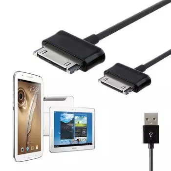 USB-зарядное устройство, кабель для зарядки и передачи данных, шнур для Samsung Galaxy Tab 2 3 Note P1000 P3100 P3110 P5100 P5110 P7300 P7310 P7500 P7510 N8000 чёрный