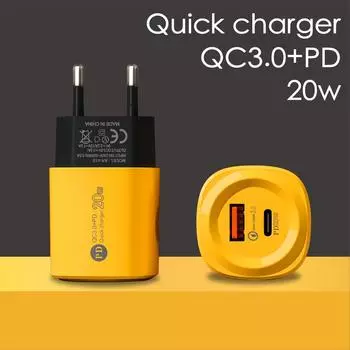 USB зарядное устройство PD быстрая зарядка 3.0Type-C быстрая зарядка для iPhone Xiaomi Samsung PD20W QC+3.0W универсальный USB интерфейс EU
