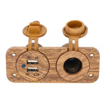 USB зарядное устройство с гнездом прикуривателя водонепроницаемое DC 12 24 В 1 А и 2,1 А двойное USB зарядное устройство панель питания для прикуривателя