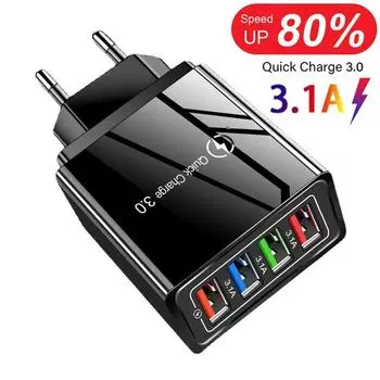 USB-зарядное устройство с вилкой европейского/американского стандарта, быстрая зарядка 3,0 для адаптера телефона для iPhone 12 Pro Max, портативное настенное зарядное устройство для планшета, быстрое зарядное устройство EU Plug белый
