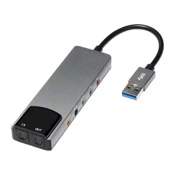 USB звуковая карта AC-3 DTS внешняя звуковая карта SPDIF для ПК Компьютер (серый)