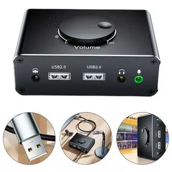 USB звуковая карта внешняя USB звуковая карта с регулятором громкости USB концентратор наушники микрофон 3,5 мм порт эквалайзеры для ПК