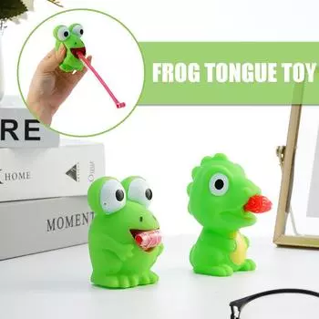 Ущипните лягушку динозавра высунув язык снимите стресс творческий детский рождественский подарок для детей Gif X8B2 frog-one-size