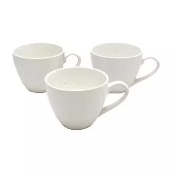 use Mino ware Japanese style cafe series stone grain mug white Bizen set of 3 [Commercial set]