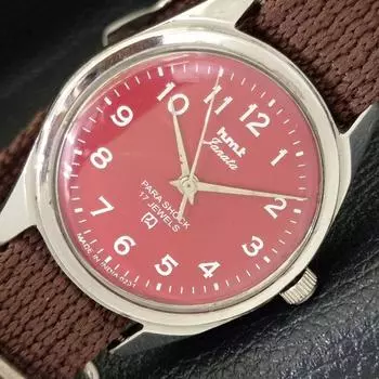 Б/У подлинные мужские часы HMT JANATA с ручным заводом и красным циферблатом a430039-2 R101-a430039