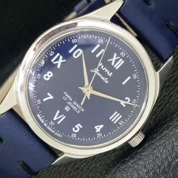 Б/У подлинные индийские часы HMT JANATA с ручным заводом и синим циферблатом a430089-2 R101-a430089