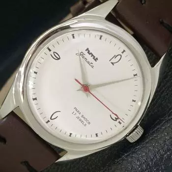 Б/У КЛАССИЧЕСКИЕ МУЖСКИЕ ЧАСЫ HMT JANATA С РУЧНЫМ ЗАВОДОМ И БЕЛЫМ ЦИФЕРБЛАТОМ a430080-2 R101-a430080