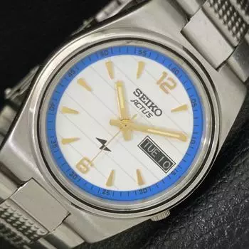 Б/У оригинальные винтажные мужские часы SEIKO ACTUS AUTOMATIC JAPAN с белым циферблатом a433260-2 R115-a433260