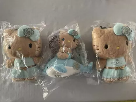 Used Hello Kitty 50th Anniversary Plush Doll 3 Types Set Hawaii Kahala Hotel Limited