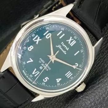 USED HMT JANATA AUTHENTIC INDIAN MENS MANUAL WINDING GREEN DIAL WATCH a430081-2 R101-a430081