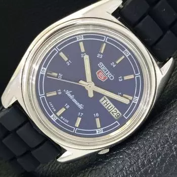 Б/У JAPAN SEIKO 5 AUTOMATIC 6119C МУЖСКИЕ ЧАСЫ С ДНЕМ/ДАТОЙ, СИНИЙ ЦИФЕРБЛАТ a427851-2 R1054-a427851