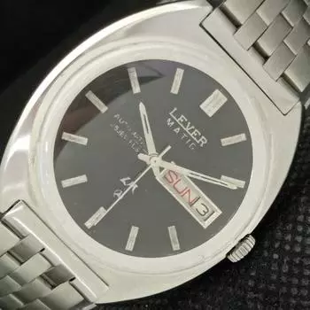 Б/У СТАРЫЕ АВТОМАТИЧЕСКИЕ ШВЕЙЦАРСКИЕ МУЖСКИЕ ЧАСЫ LEVER LM a413482-1 Sku621a-a413482