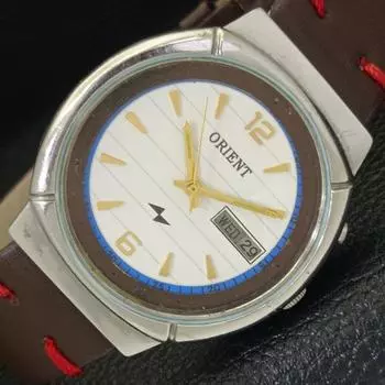 USED ORIENT MENS AUTOMATIC - JAPAN 46941 DAY&DATE WHITE DIAL WATCH a430153-2 R101-a430153