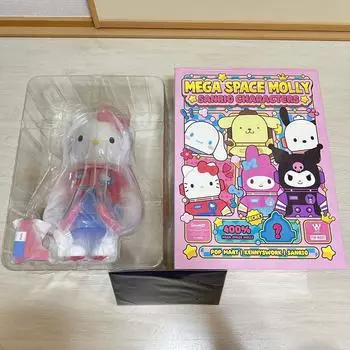 Used POP MART MEGA Collection 400% SPACE MOLLY Hello Kitty Figure Japan