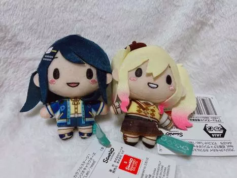 Used Project Sekai Ichika Hoshino Saki Tenma Fuwapuchi Mascot Plush Set of 2