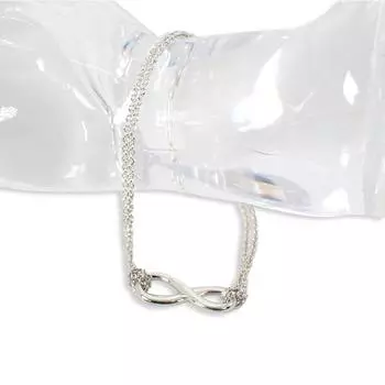[Used] TIFFANY/Tiffany 925 Infinity Double Chain Bracelet/g418-54