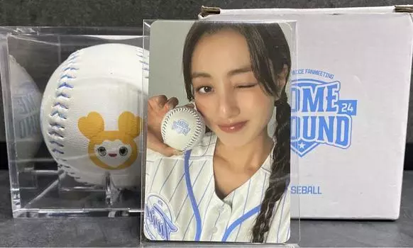Used TWICE JIHYO HOME 9ROUND POP-UP Official MD Base Ball with PHOTO CARD Limited SEOUL