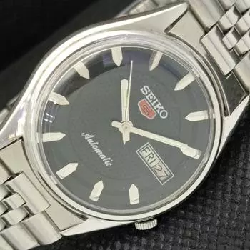 Б/У винтажные часы SEIKO 5 AUTO 7009A JAPAN MENS D/D BLACK WATCH 588a-a310128-2 SKU588a-a310128