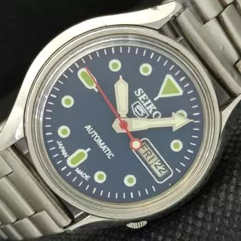 Б/У винтажные часы SEIKO 5 AUTOMATIC 6309A JAPAN MENS D/D BLUE WATCH 608e-a315974-9 SKU608e-a315974