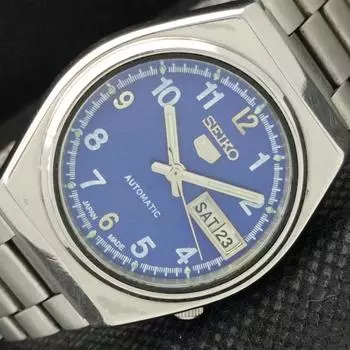 Б/У винтажные часы SEIKO 5 AUTOMATIC 6309A JAPAN MENS D/D BLUE WATCH 608c-a315464-2 SKU608c-a315464