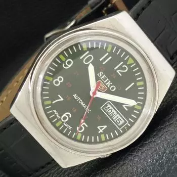 USED VINTAGE SEIKO 5 AUTOMATIC 6309A JAPAN MENS GREEN COLOR DIAL WATCH a434958-2 R122-a434958