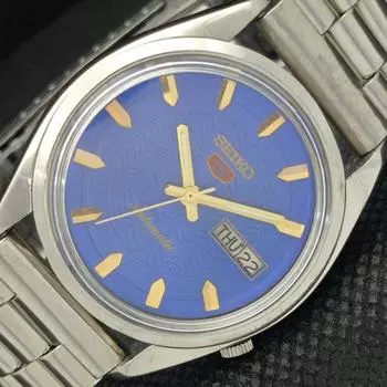 Б/У винтажные часы SEIKO 5 AUTOMATIC 7009A JAPAN MENS D/D BLUE WATCH 603-a313769-2 SKU603-a313769