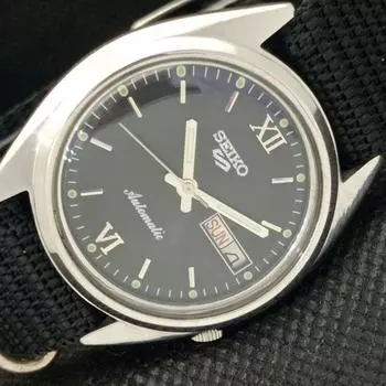 Б/У винтажные часы SEIKO 5 AUTOMATIC 7009A JAPAN MENS D/D BLACK WATCH 593a-a311306-9 SKU593a-a311306