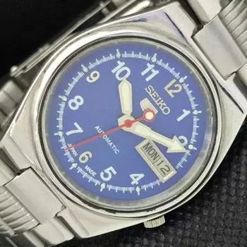 USED VINTAGE SEIKO 5 AUTOMATIC 7009A JAPAN MENS D/D BLUE WATCH 594a-a311751-2 SKU594a-a311751