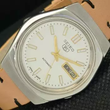 Б/У винтажные часы SEIKO 5 AUTOMATIC 7009A JAPAN MENS D/D WHITE WATCH 589-a310797-2 SKU589-a310797