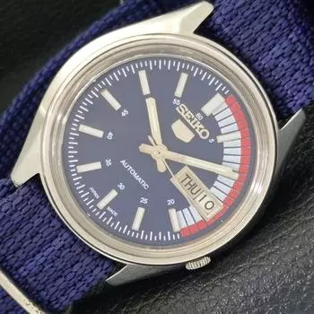 Б/У винтажные мужские часы SEIKO 5 AUTOMATIC 7009A из Японии с синим циферблатом a433240-2 R115-a433240