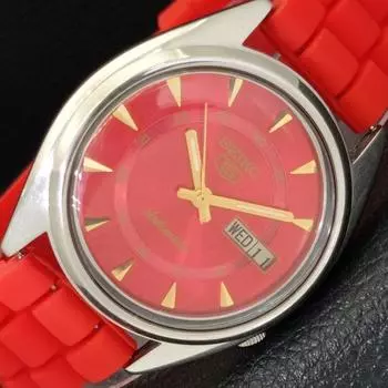 Б/У винтажные мужские часы SEIKO 5 AUTOMATIC 7009A из Японии с красным циферблатом a433210-2 R115-a433210