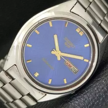 Б/У винтажные мужские часы SEIKO 5 AUTOMATIC 7009A из Японии с синим циферблатом a433463-2 R116-a433463