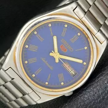 Б/У винтажные мужские часы SEIKO 5 AUTOMATIC 7009A из Японии с синим циферблатом a433466-2 R116-a433466