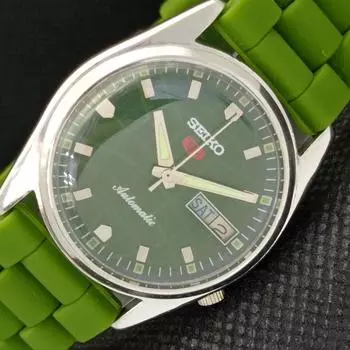 Б/У винтажные часы SEIKO 5 AUTOMATIC 7019A JAPAN MENS D/D GREEN WATCH 598-a313170-2 SKU598-a313170