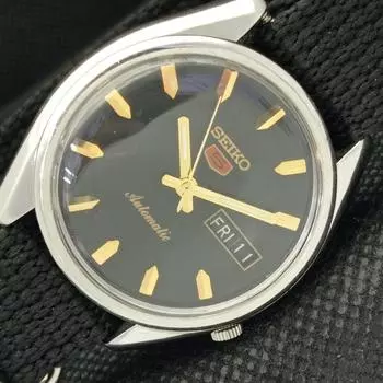 Б/У винтажные часы SEIKO 5 AUTOMATIC 7019A JAPAN MENS D/D BLACK WATCH 603-a313766-9 SKU603-a313766
