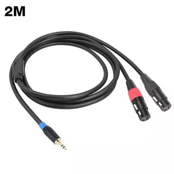 Useful 1/2/3M 1/8 Inch Mini Jack To 2 XLR Y Splitter Adapter Gold-Plated Plug 1m