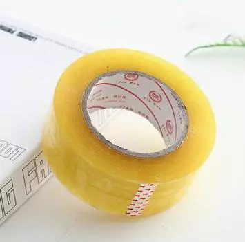 Useful 1 Roll Transparent Tape Sealing Sticky for Carton Plastic Fixed Home Office Packing Supplies transparent yellow