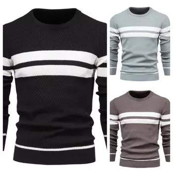 Usegiraffe весна осень повседневный свитер мужской пуловер тонкий мужской свитер модный тренд простой мужской свитер с длинным рукавом теплый S темно-синий