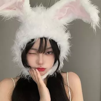 Ушастая шапка с капюшоном, теплая осень и зима для фотографирования, милая шапка с кроличьими ушками