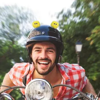 Уши для каски 2 шт., креативные большие глаза, плюш для каски, забавные плюшевые уши, круглые ушки, головной убор, украшения, кукла, плюш для мотоцикла розовый