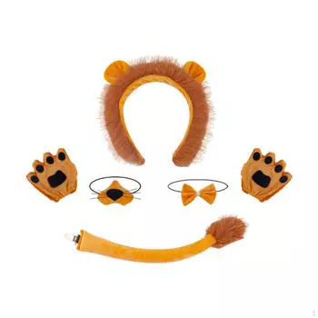 Уши, галстук-бабочка, хвост, ладони, набор обручей для волос, костюм животного для реквизита для фильмов No Dress