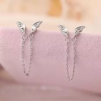 Уши и серьги в виде бабочки бинокулярные, легкий роскошный дизайн, высокоуровневые, сладкие серьги-кисточки