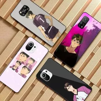 Ushima Jolly Haikyuu Phone Case For Xiaomi 12 11T 10 9 Redmi Note 11 10 10S Pro Redmi 9 9A 8 Black PC Glass Phone Cover Xiaomi 12-12X